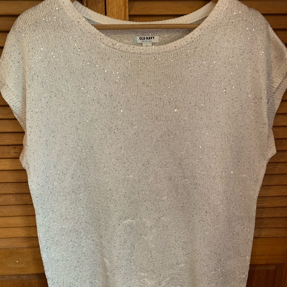 Old Navy Women's Glittering White Sweatshirt